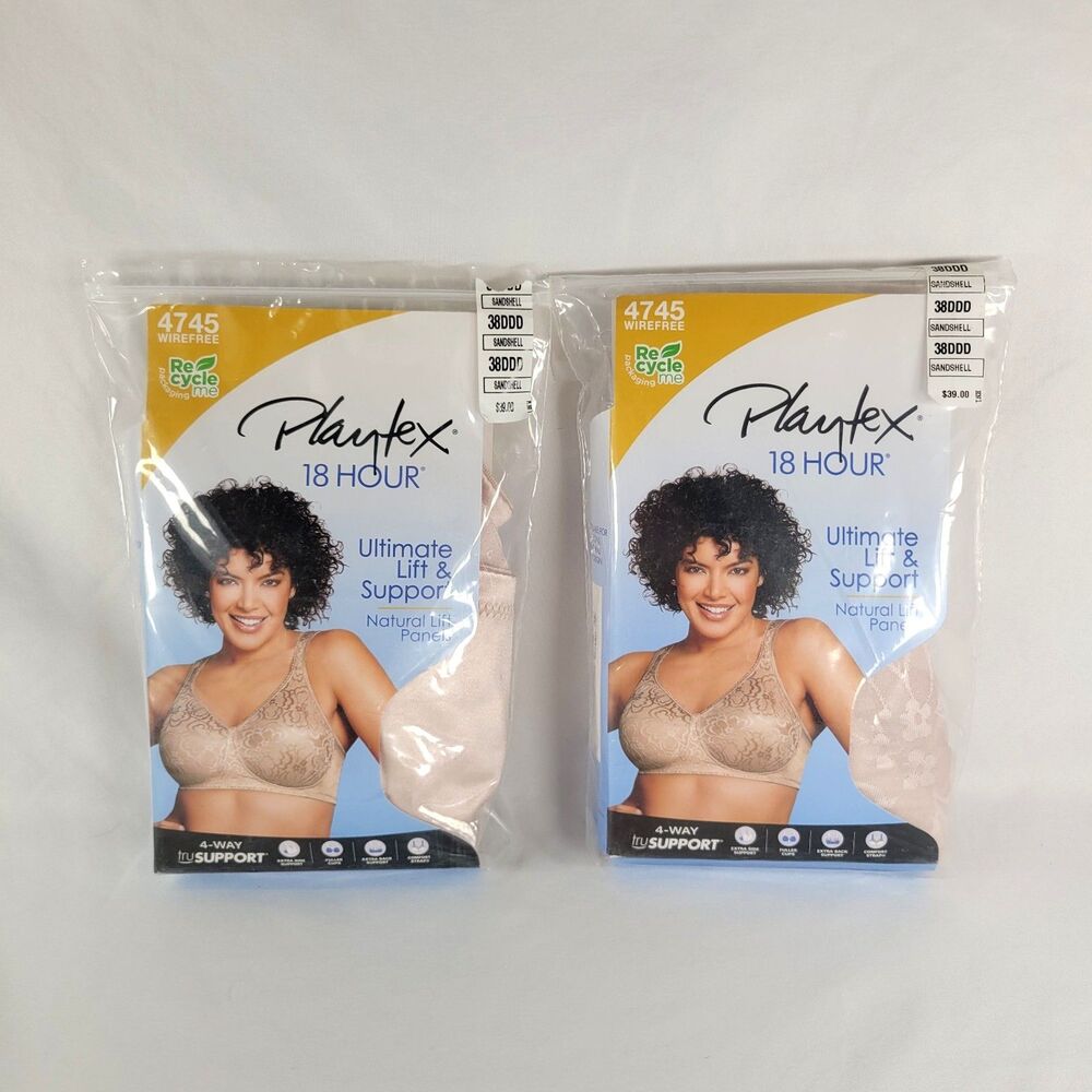 Playtex 18 Hour Bra Wireless Ultimate Lift True Support Women's 4745 38DDD